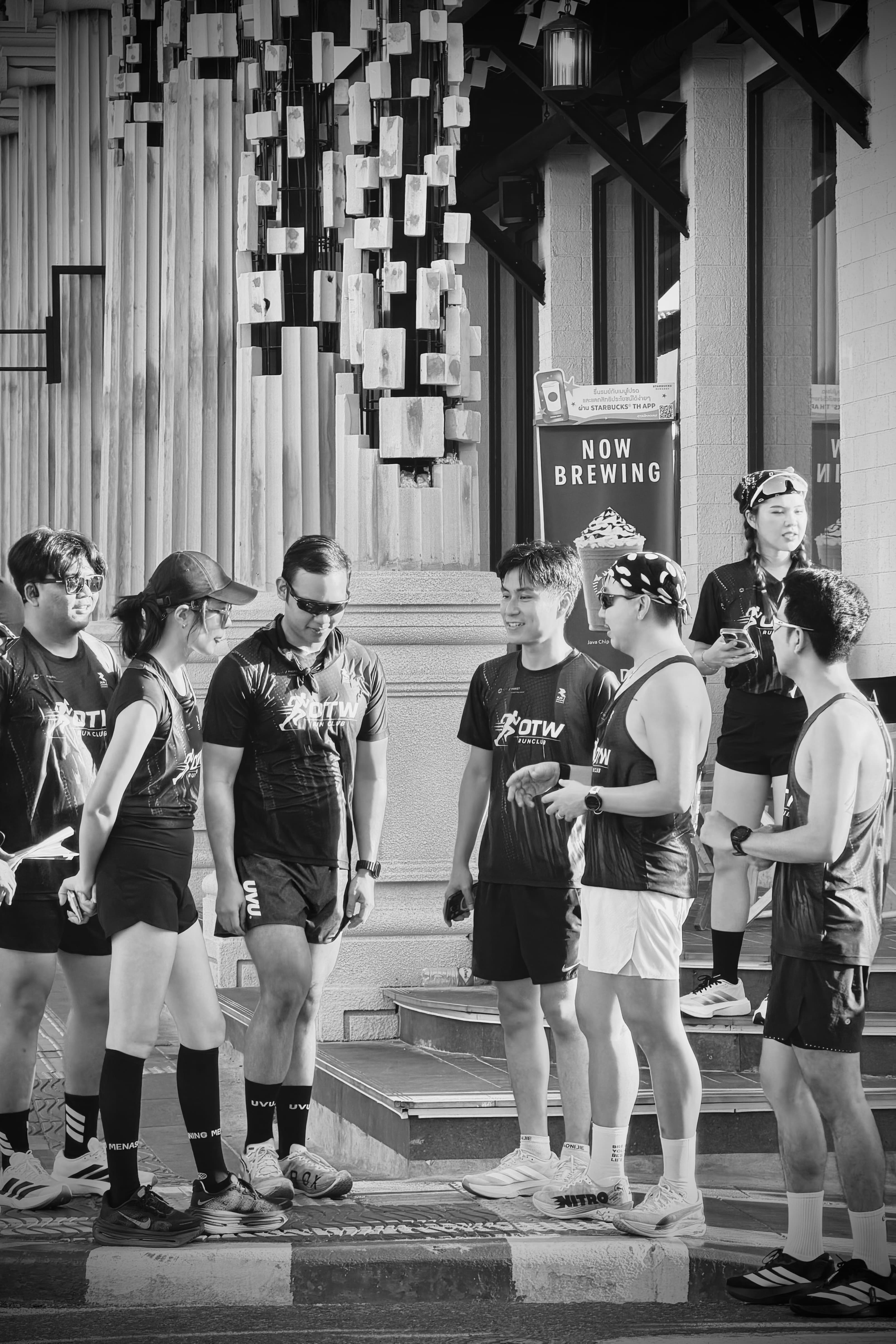 Runner in black and white